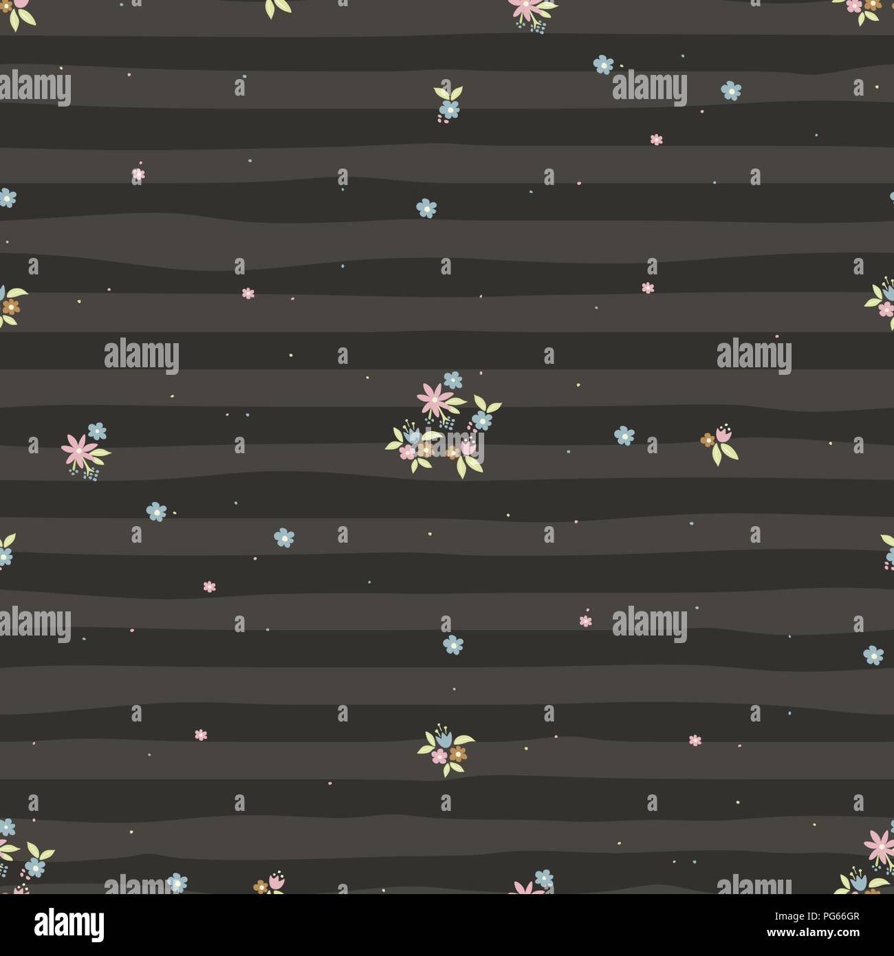 Carino piccolo fiori vettore pattern seamless doodle astratta cartoon sfondo disegnato a mano la texture Illustrazione Vettoriale