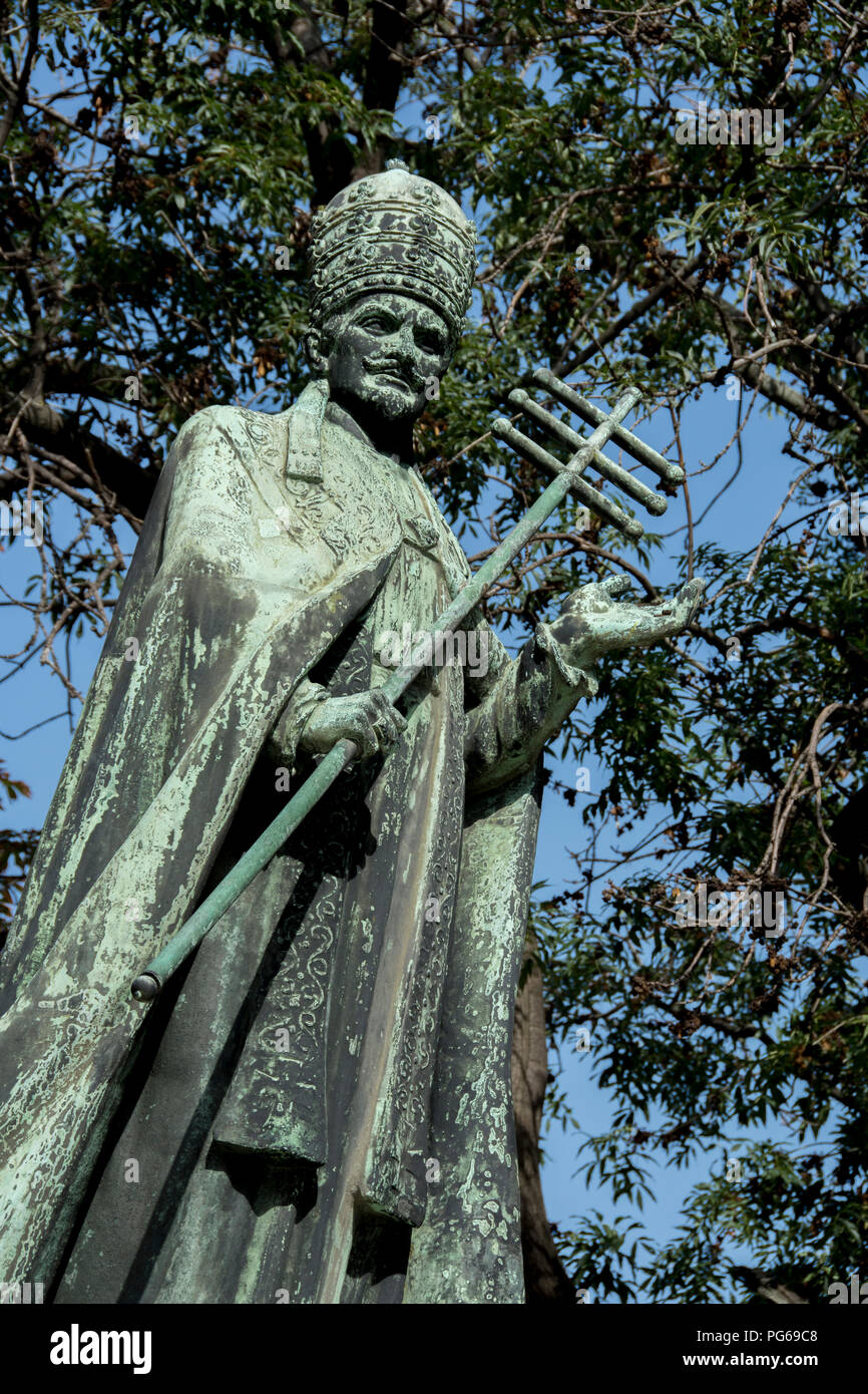 Statua di bronzo di XI Papa Foto Stock