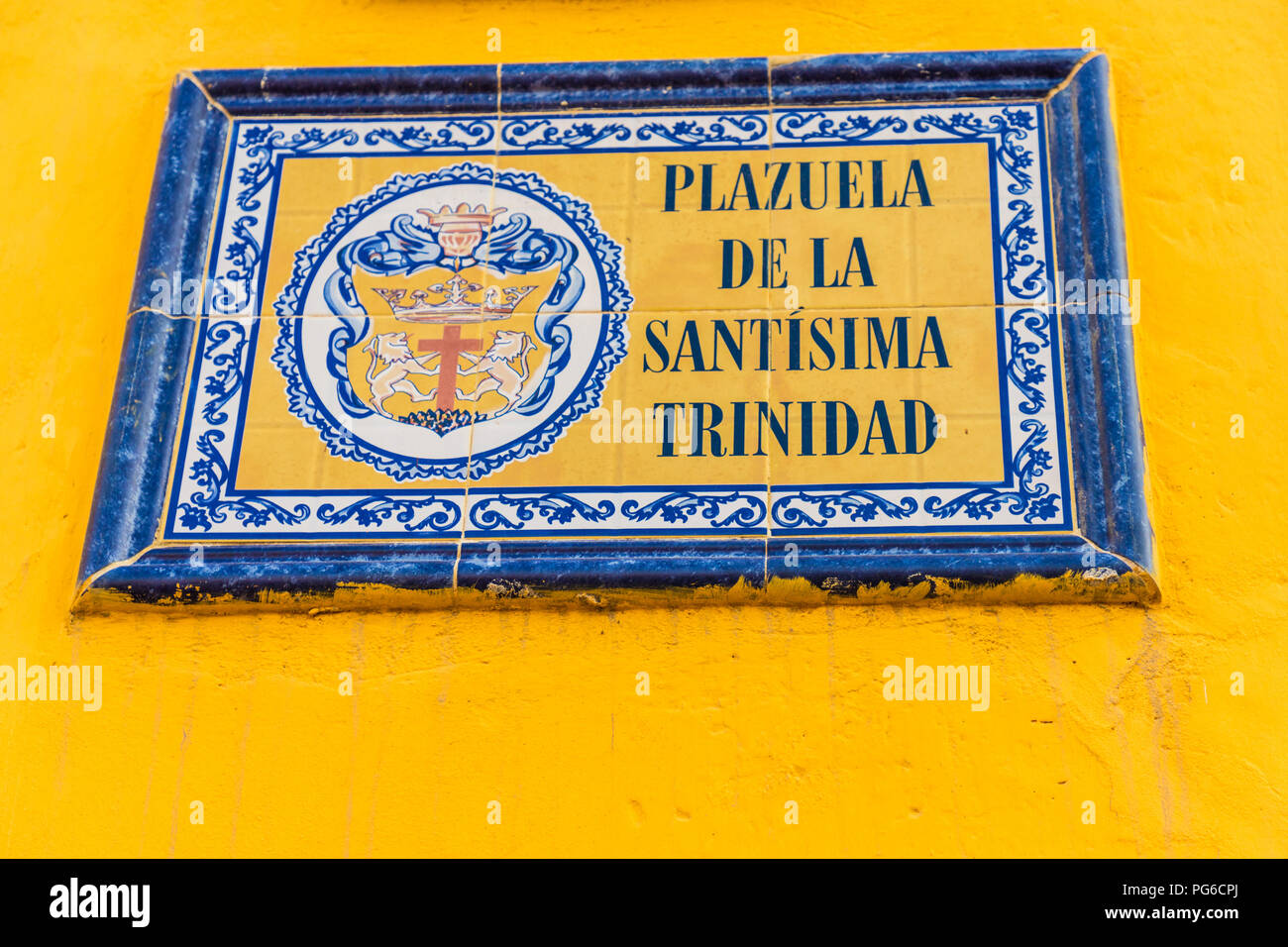 Una tipica vista in Cartagena in Colombia. Foto Stock