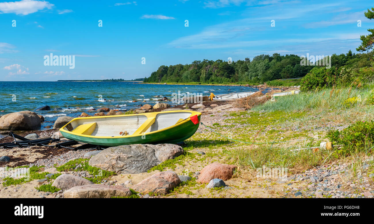 Vista panoramica del Mar Baltico costa a Kaberneeme. Estonia, Europa Foto Stock