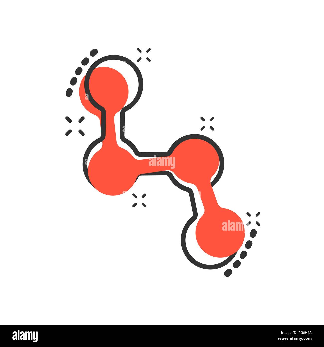 Il vettore di DNA cartoon icona in stile fumetto. Medecine molecola concetto illustrazione pittogramma. Il Dna di business effetto splash concept. Illustrazione Vettoriale