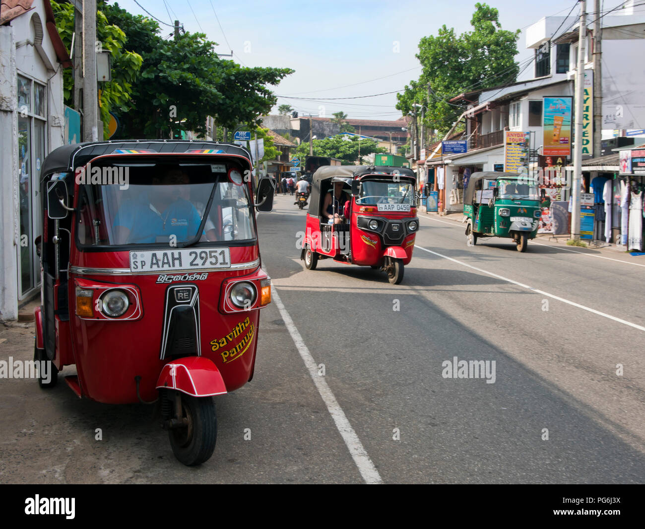 Chiudere orizzontale di risciò in Colombo, Sri Lanka. Foto Stock