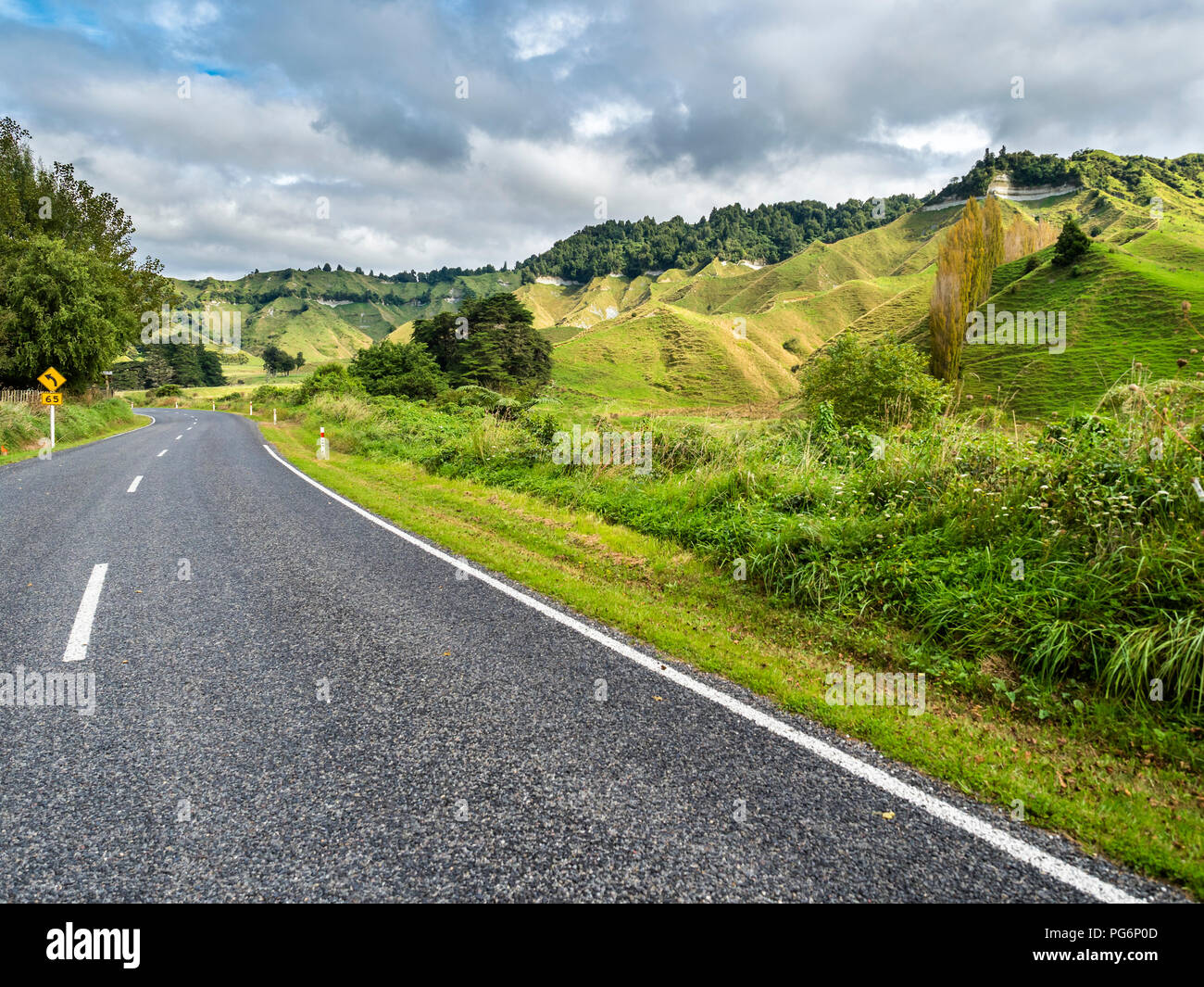 Nuova Zelanda, Isola del nord, Taranaki, mondo dimenticato autostrada Foto Stock