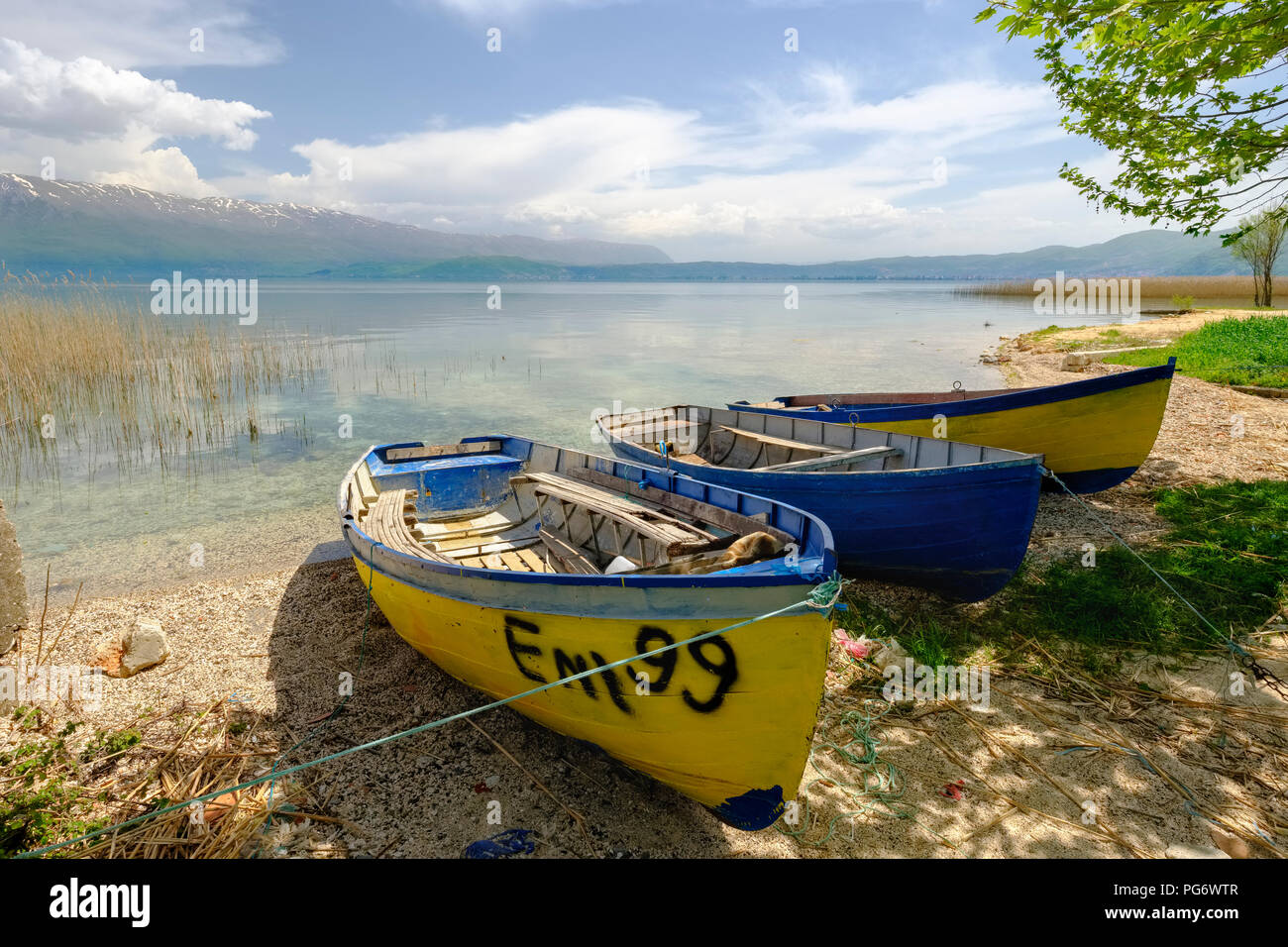 Albania, Korca, il lago di Ohrid Foto Stock