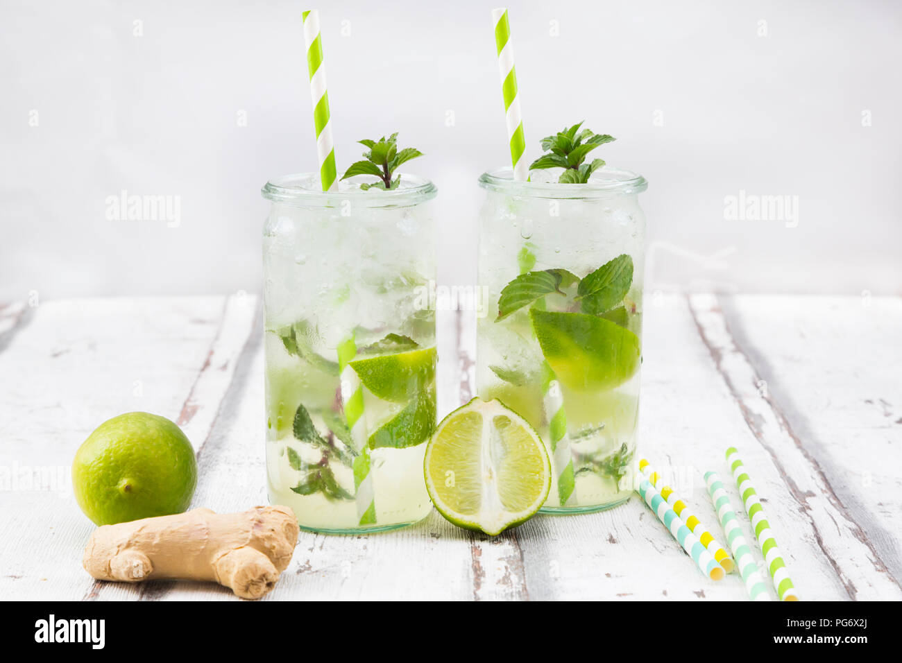 Menta Lime limonata allo zenzero Foto Stock