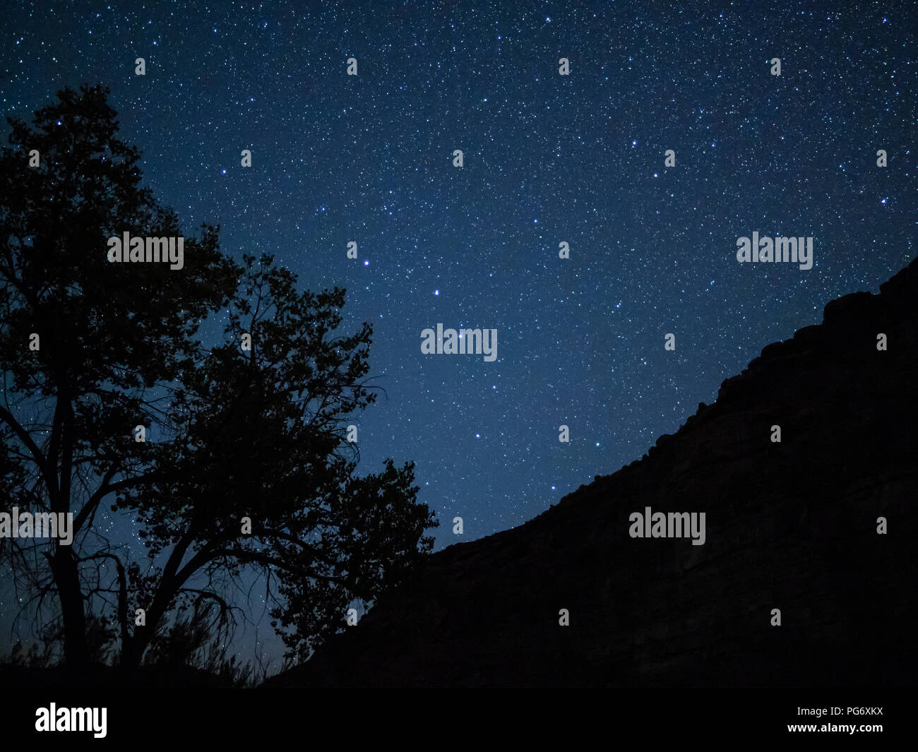 Big Dipper da camp al di sotto della gamma Creek rapido, Green River nella desolazione Canyon a monte dal Green River, Utah. Foto Stock