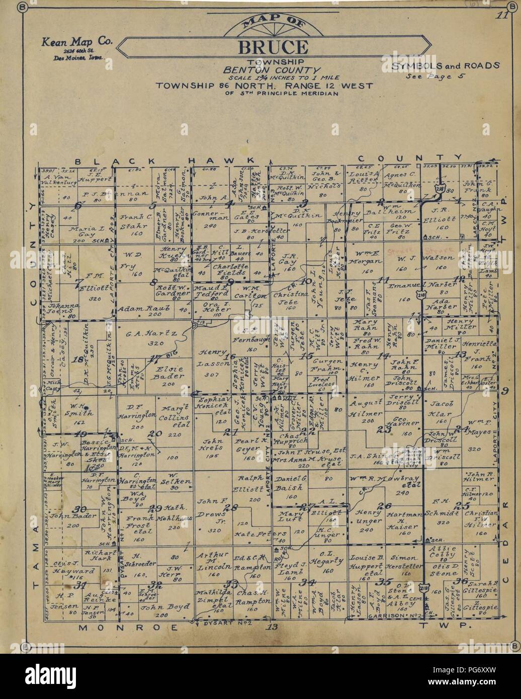 Atlas di Benton County, Iowa. Foto Stock