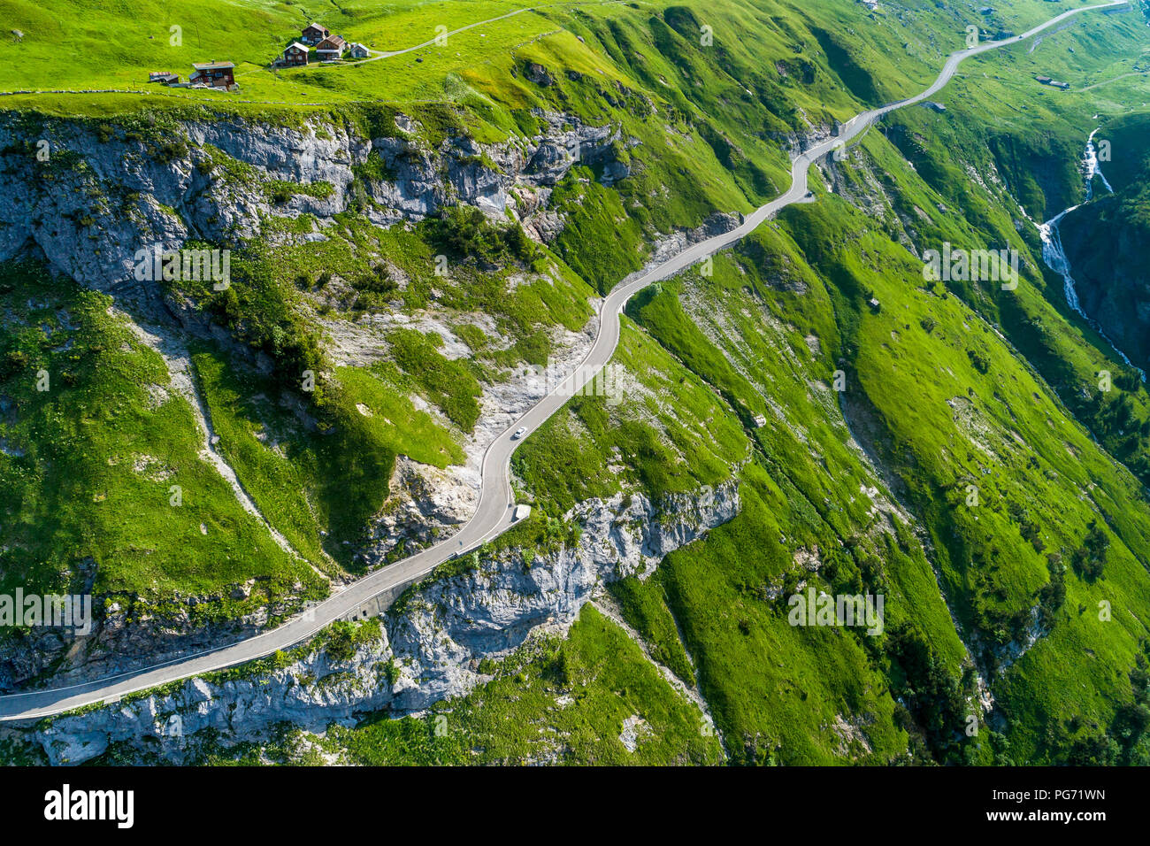 La Svizzera, nel Cantone di Uri, Glarona Alpi, Schaechental, Klausen Pass Foto Stock