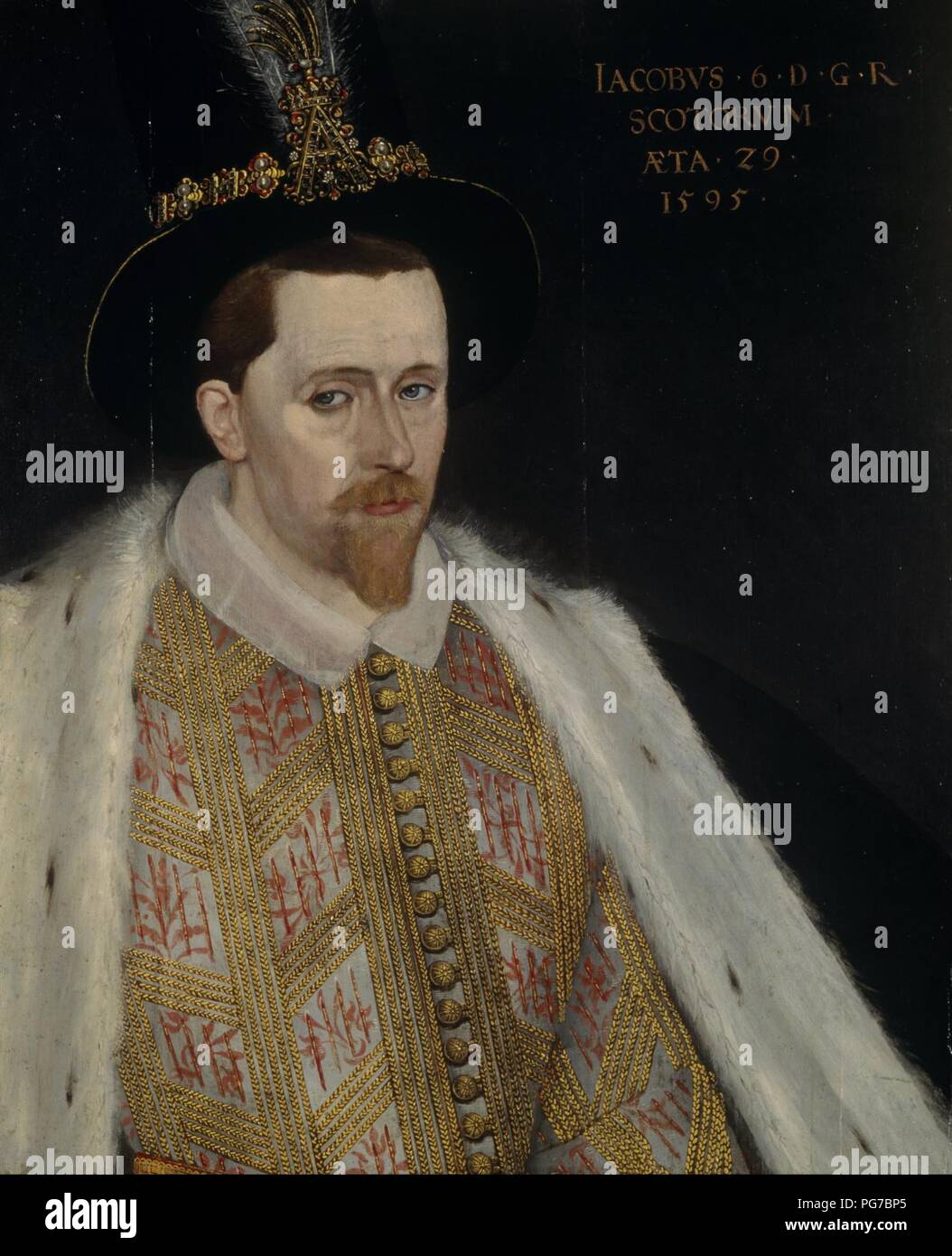 Attribuito a Adrian Vanson - James VI e I, 1566 - 1625. Re di Scozia 1567 - 1625. Re di Inghilterra e Irlanda 1603 - 1625 - Foto Stock