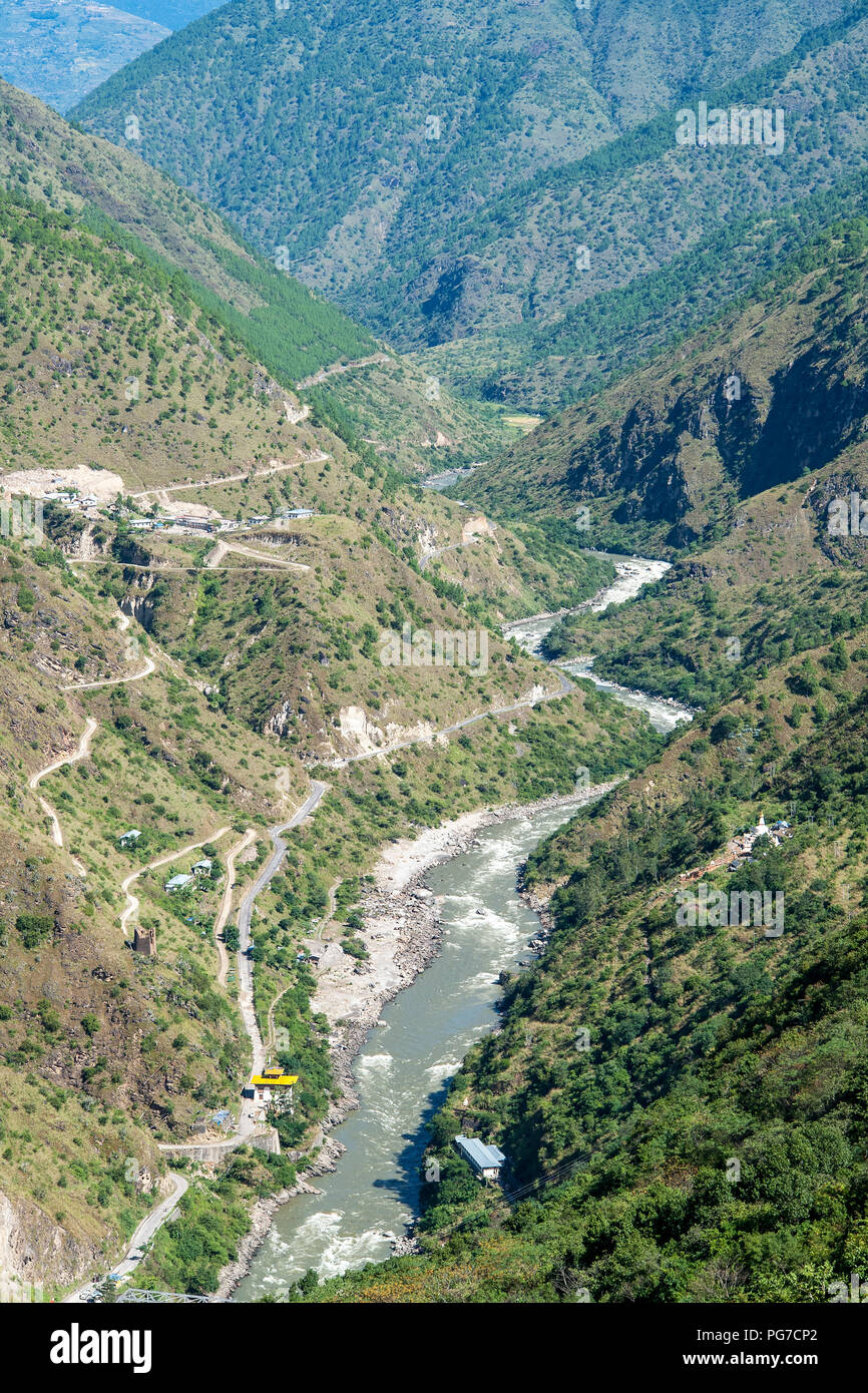 Dangme chu di fiume - Bhutan orientale Foto Stock