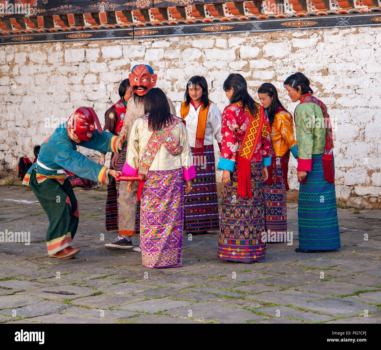 Tradizionale festa Bumthang, Bhutan Foto Stock