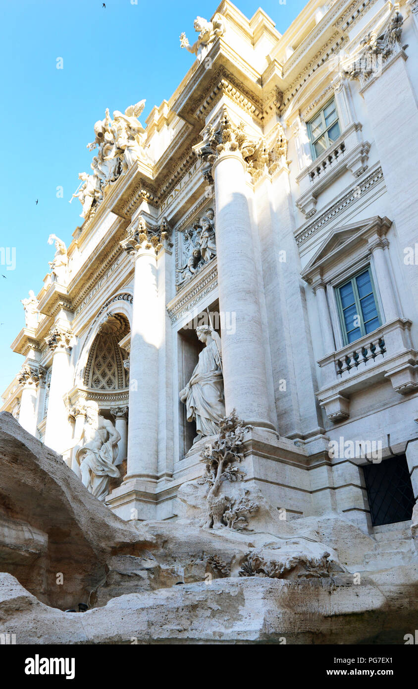La bellissima fontana di Trevi a Roma, Italia. Foto Stock