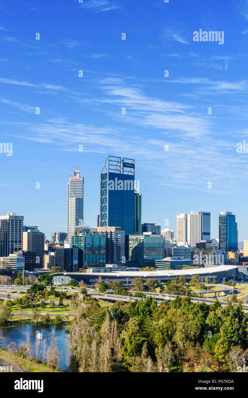 Vista della città di Perth, Western Australia, Australia Foto Stock