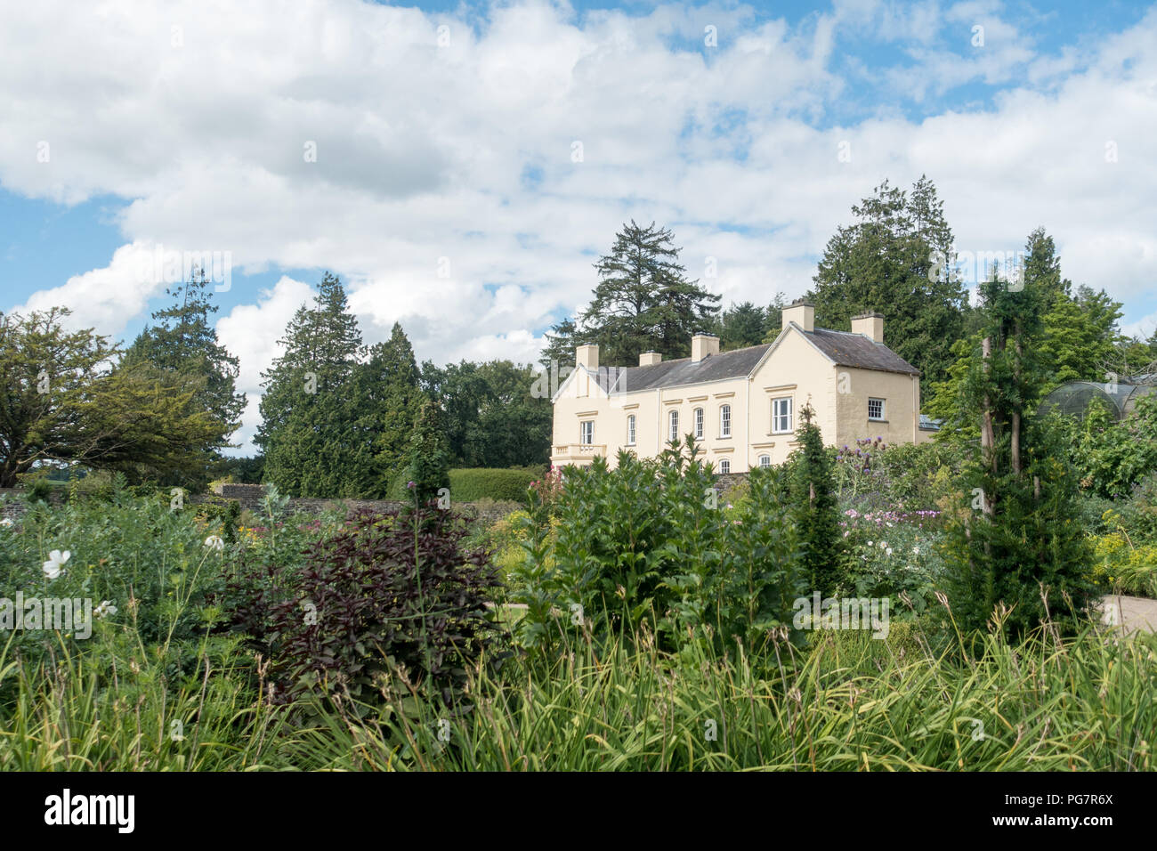 Aberglasney è una casa storica e giardini tra Llandeilo e Camarthen. Esso è stato presentato nel programma della BBC "Un giardino perduto nel tempo." Foto Stock