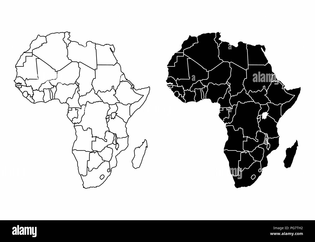 Mappe di l'Africa Illustrazione Vettoriale