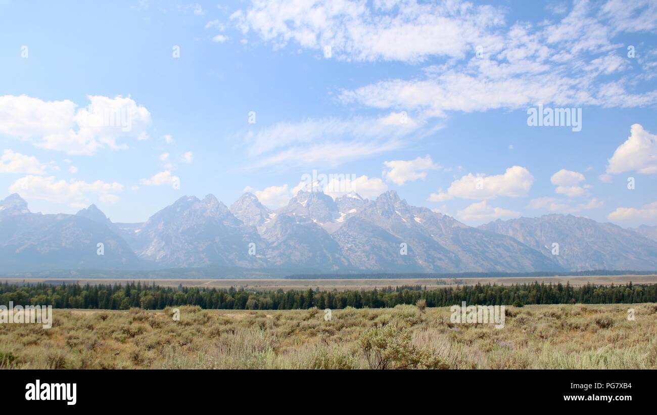 Il Grand Teton compreso nel Parco Nazionale di Grand Teton Foto Stock