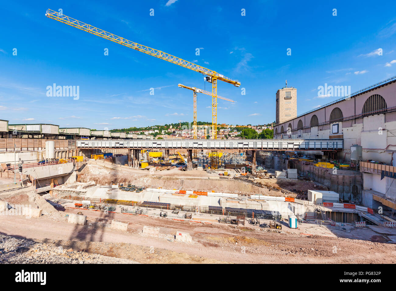 Germania Baden-Wuerttemberg, Stoccarda, sito in costruzione della stazione terminale a attraverso la stazione Foto Stock