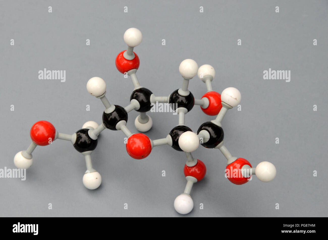 Modello di molecola di fruttosio Foto Stock