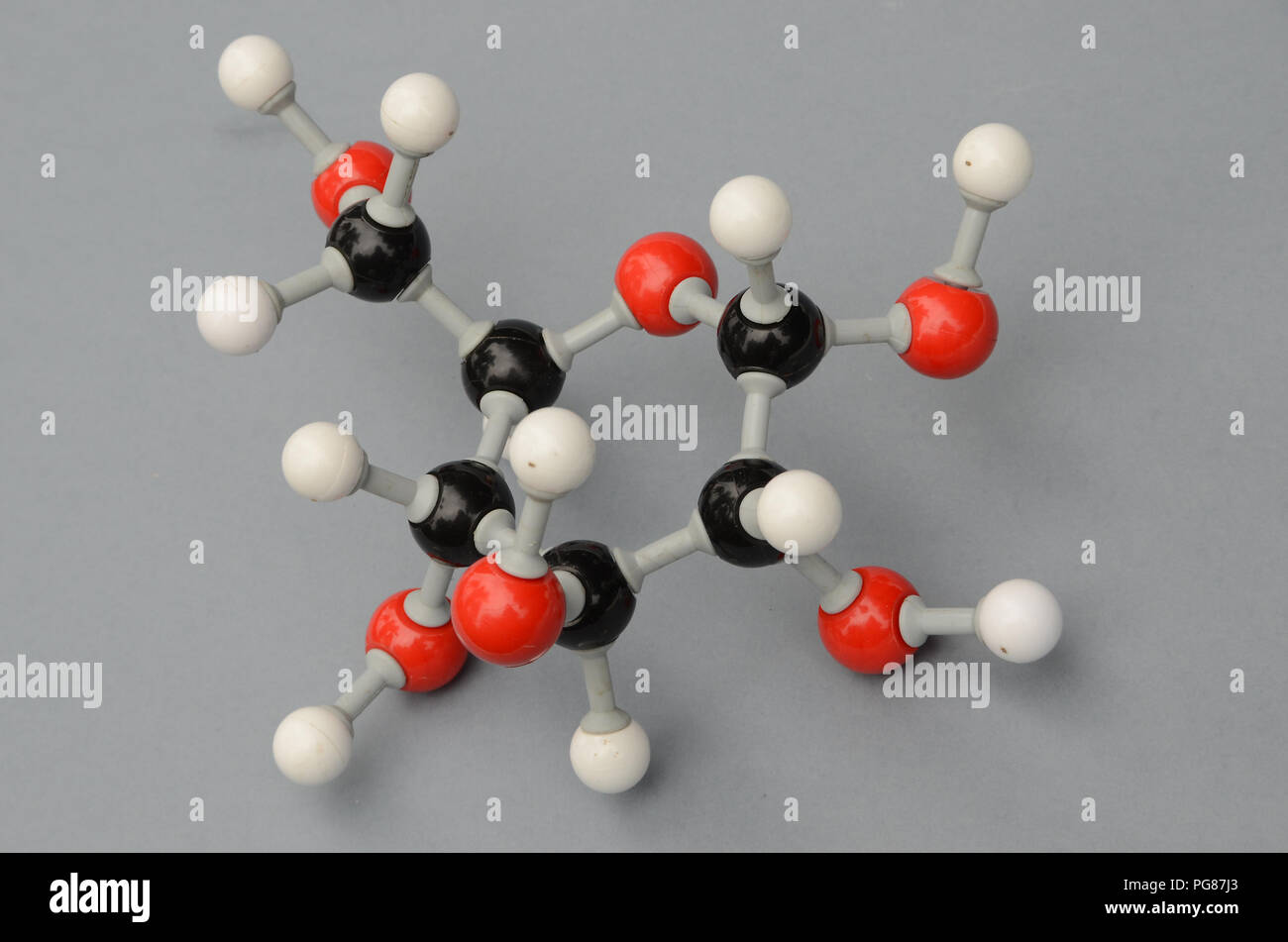 Modello di molecola di glucosio. Foto Stock