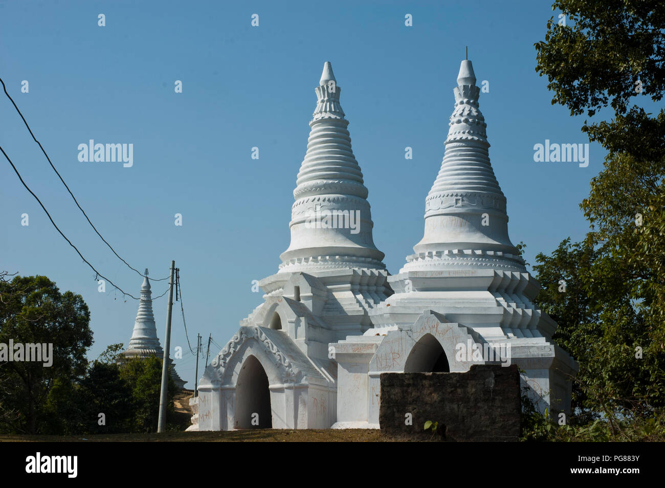 Tempio buddista sulla collina Jadi In Cox bazar. Bangladesh Foto Stock