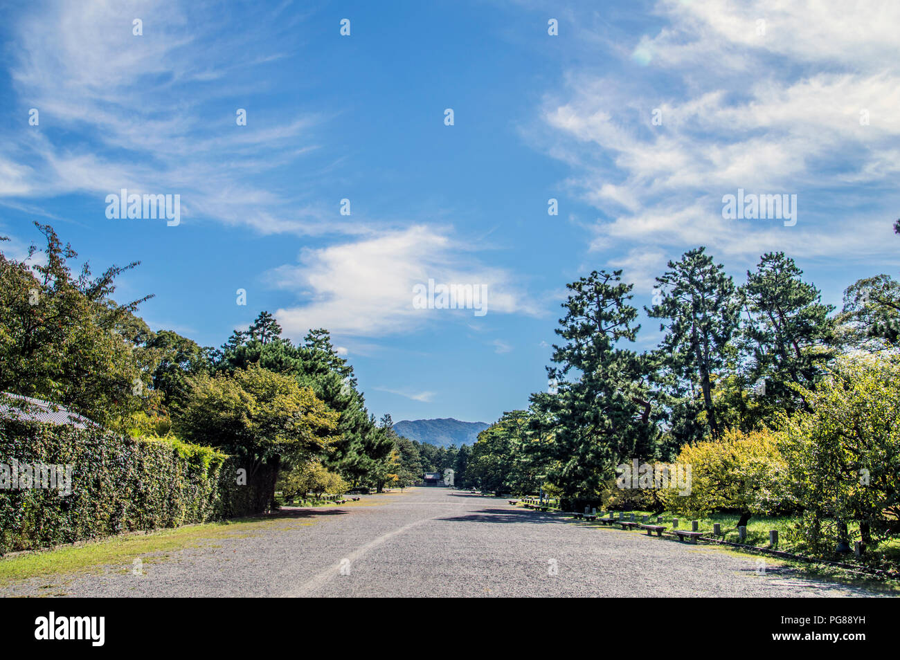Aprire spazi al Palazzo Imperiale di Kyoto Park a Kyoto in Giappone 2018 Foto Stock