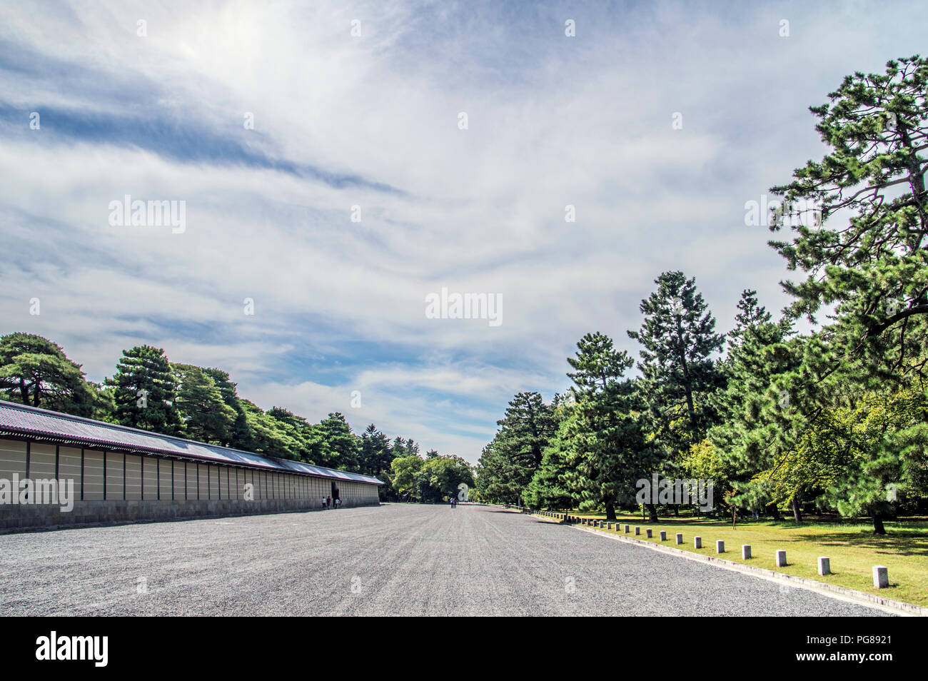 Aprire spazi al Palazzo Imperiale di Kyoto Park a Kyoto in Giappone 2018 Foto Stock