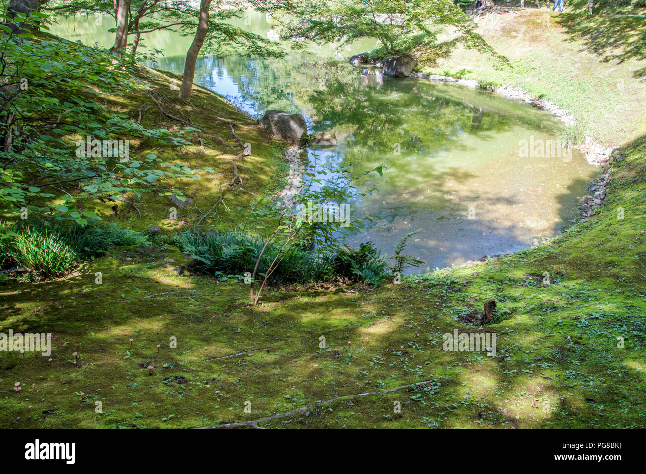 Dettaglio del Kyoto Oomiya Imperial Palace Garden a Kyoto in Giappone 2015 Foto Stock