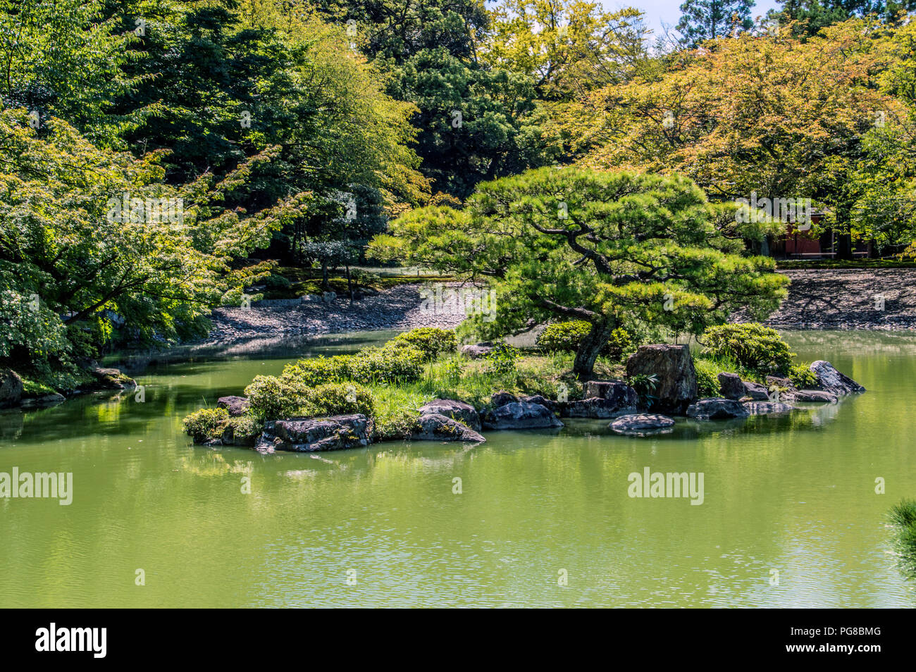 Dettaglio del Kyoto Oomiya Imperial Palace Garden a Kyoto in Giappone 2015 Foto Stock