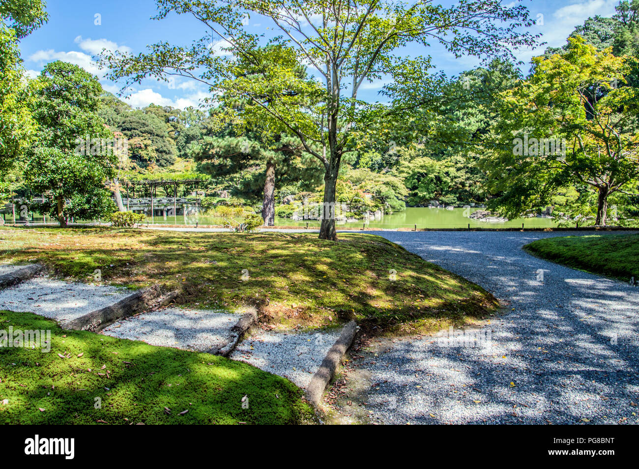 Dettaglio del Kyoto Oomiya Imperial Palace Garden a Kyoto in Giappone 2015 Foto Stock