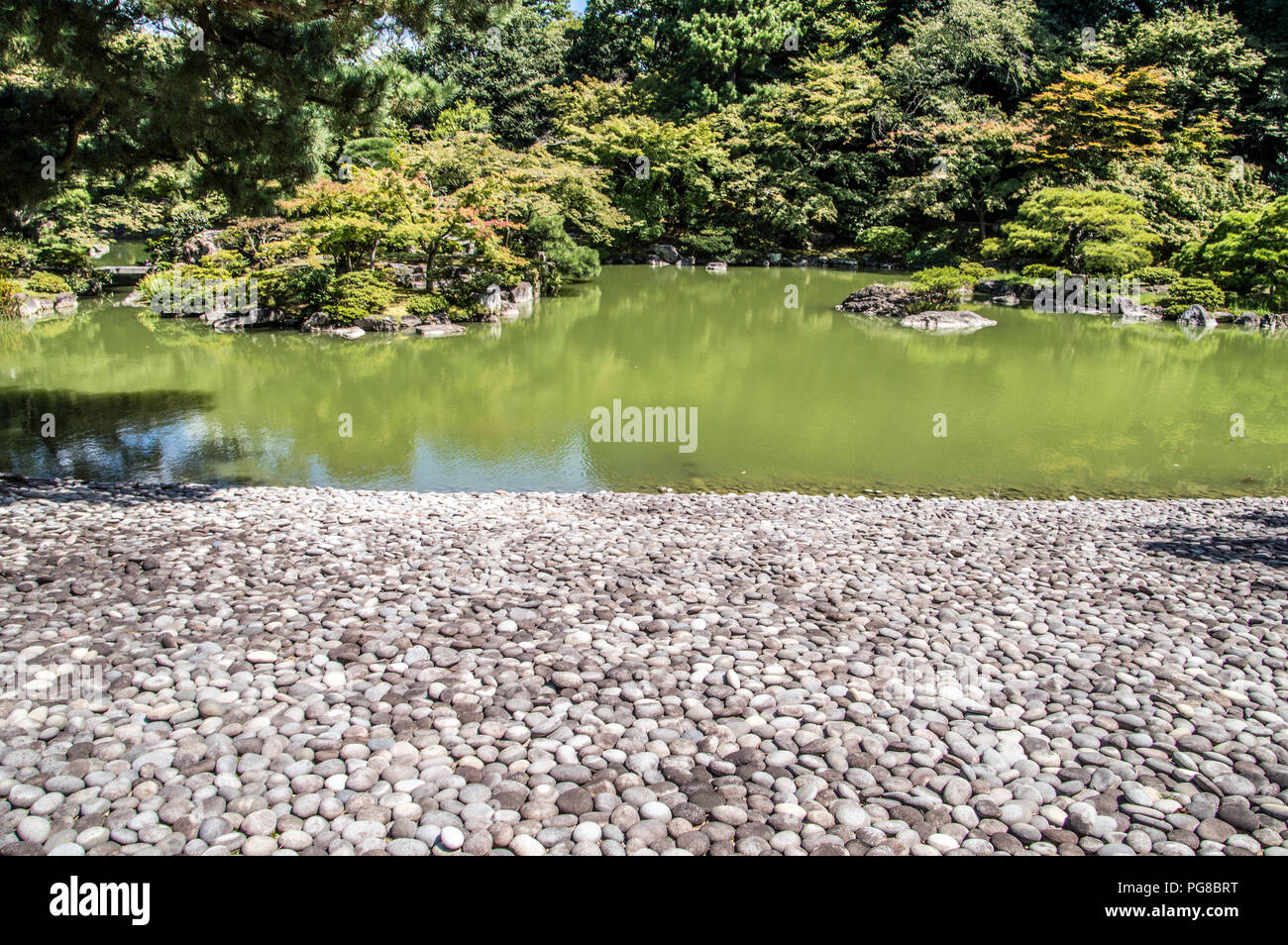 Dettaglio del Kyoto Oomiya Imperial Palace Garden a Kyoto in Giappone 2015 Foto Stock