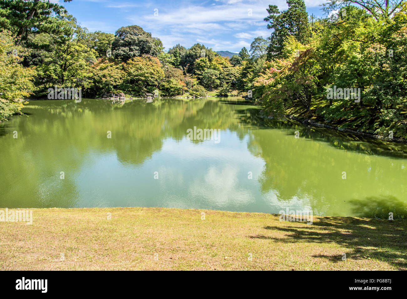 Dettaglio del Kyoto Oomiya Imperial Palace Garden a Kyoto in Giappone 2015 Foto Stock