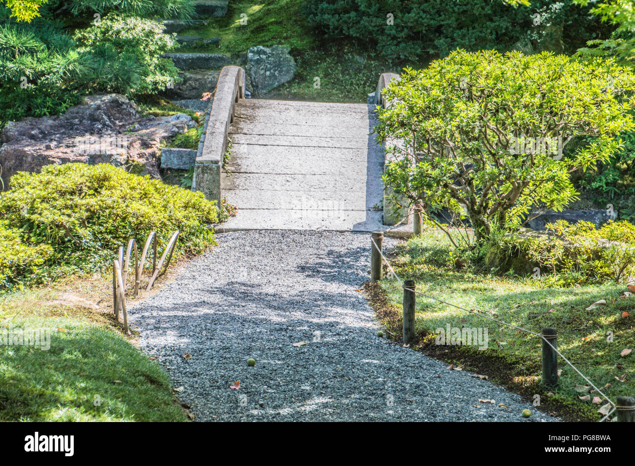 Dettaglio del Kyoto Oomiya Imperial Palace Garden a Kyoto in Giappone 2015 Foto Stock