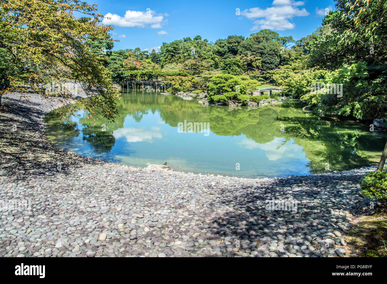 Dettaglio del Kyoto Oomiya Imperial Palace Garden a Kyoto in Giappone 2015 Foto Stock