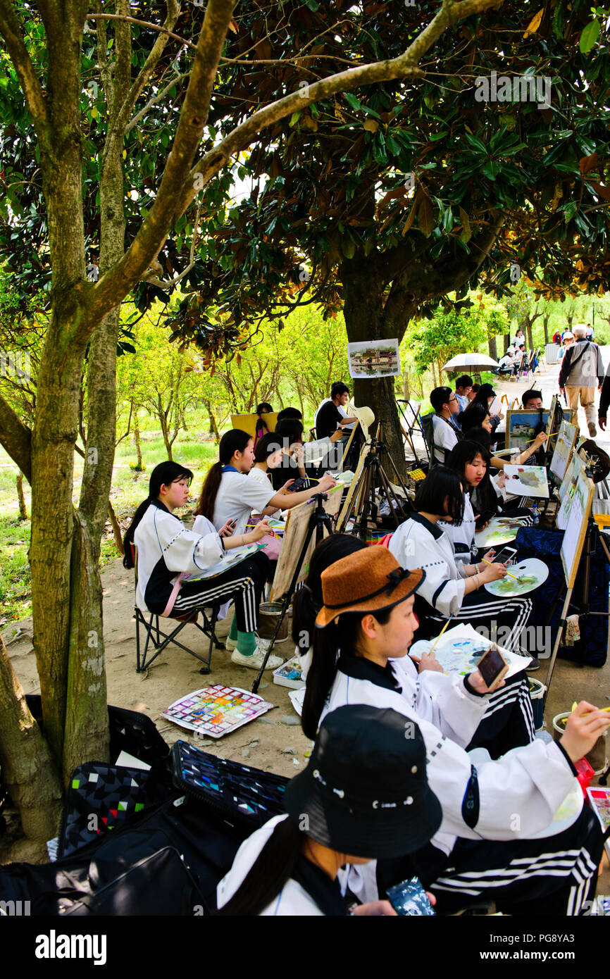 Crouching Tiger Hidden Dragon Film Location,Qing Ming canzone Village,adorato da artisti,fotografi,edifici autentici,Hongcun,Jaingxi Prov,PRC,Cina Foto Stock