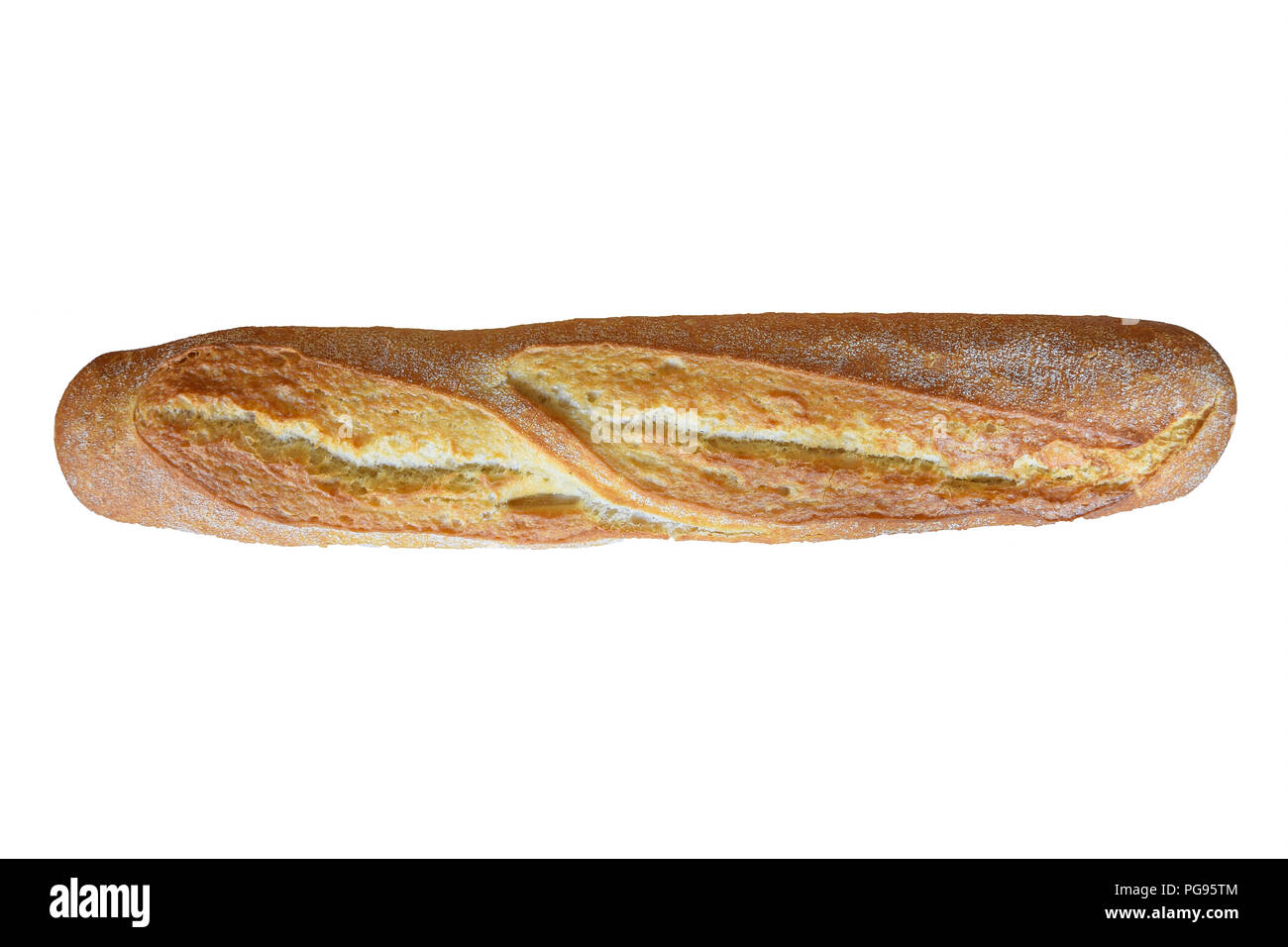 Filone di pane isolato su bianco Foto Stock