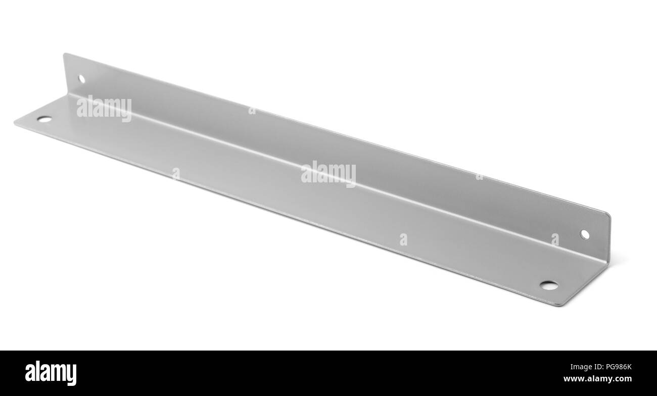 Unico metallo profilo a L isolato su bianco Foto Stock