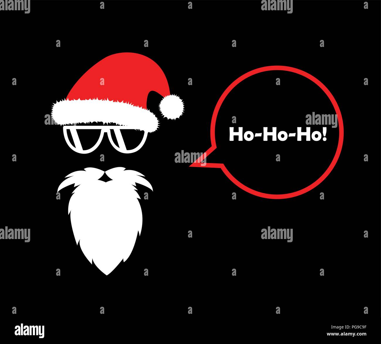 Hipster Santa Claus testa con barba e raffreddare gli occhiali illustartion vettoriale EPS10 Illustrazione Vettoriale