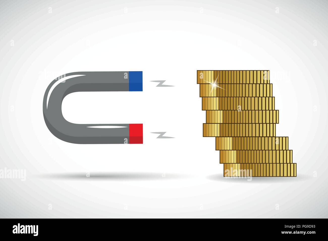 Attirare denaro con magnete illustartion vettoriale EPS10 Illustrazione Vettoriale