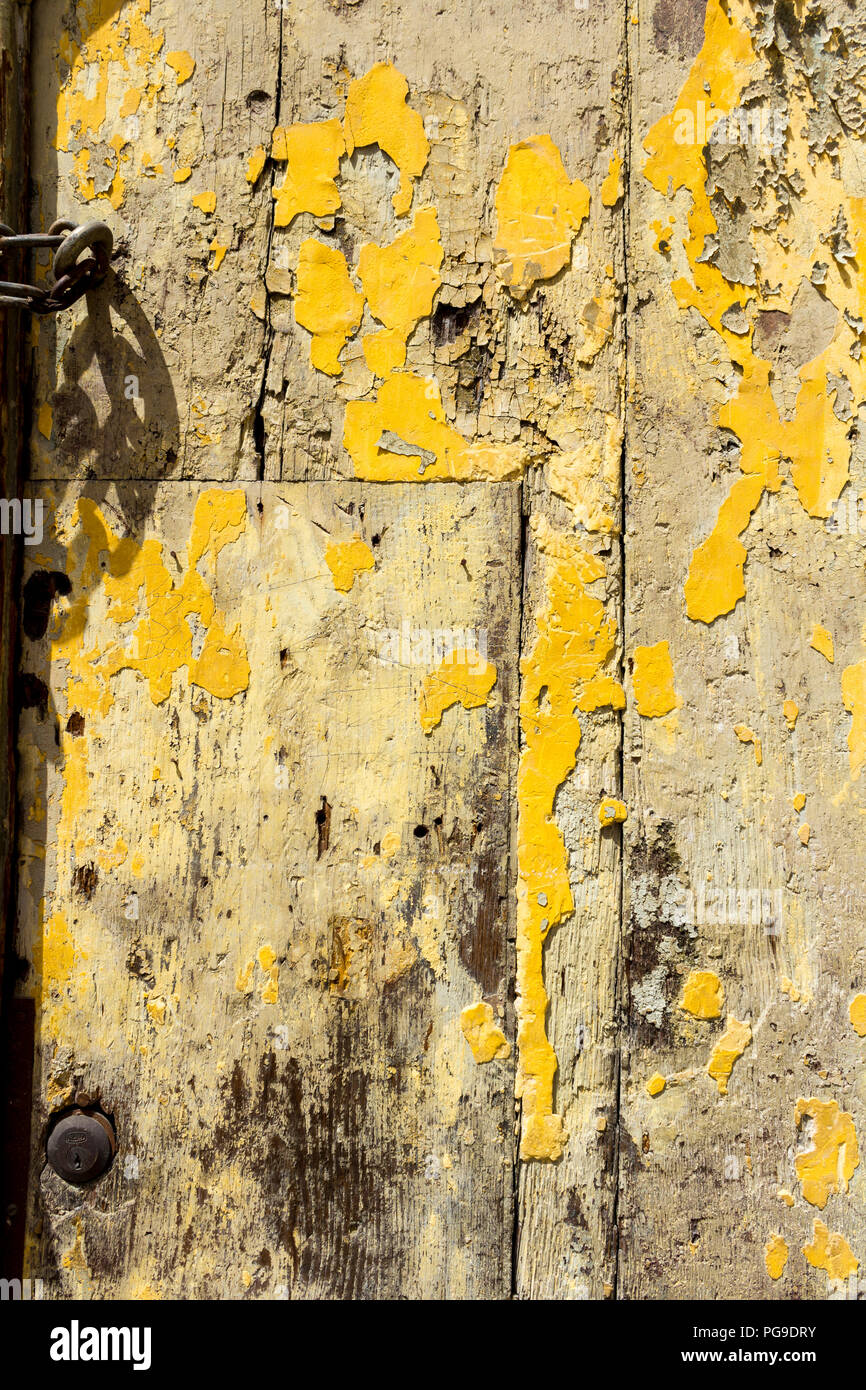 Dettaglio di un antico cancello di legno. Palermo, Sicilia. Italia Foto Stock