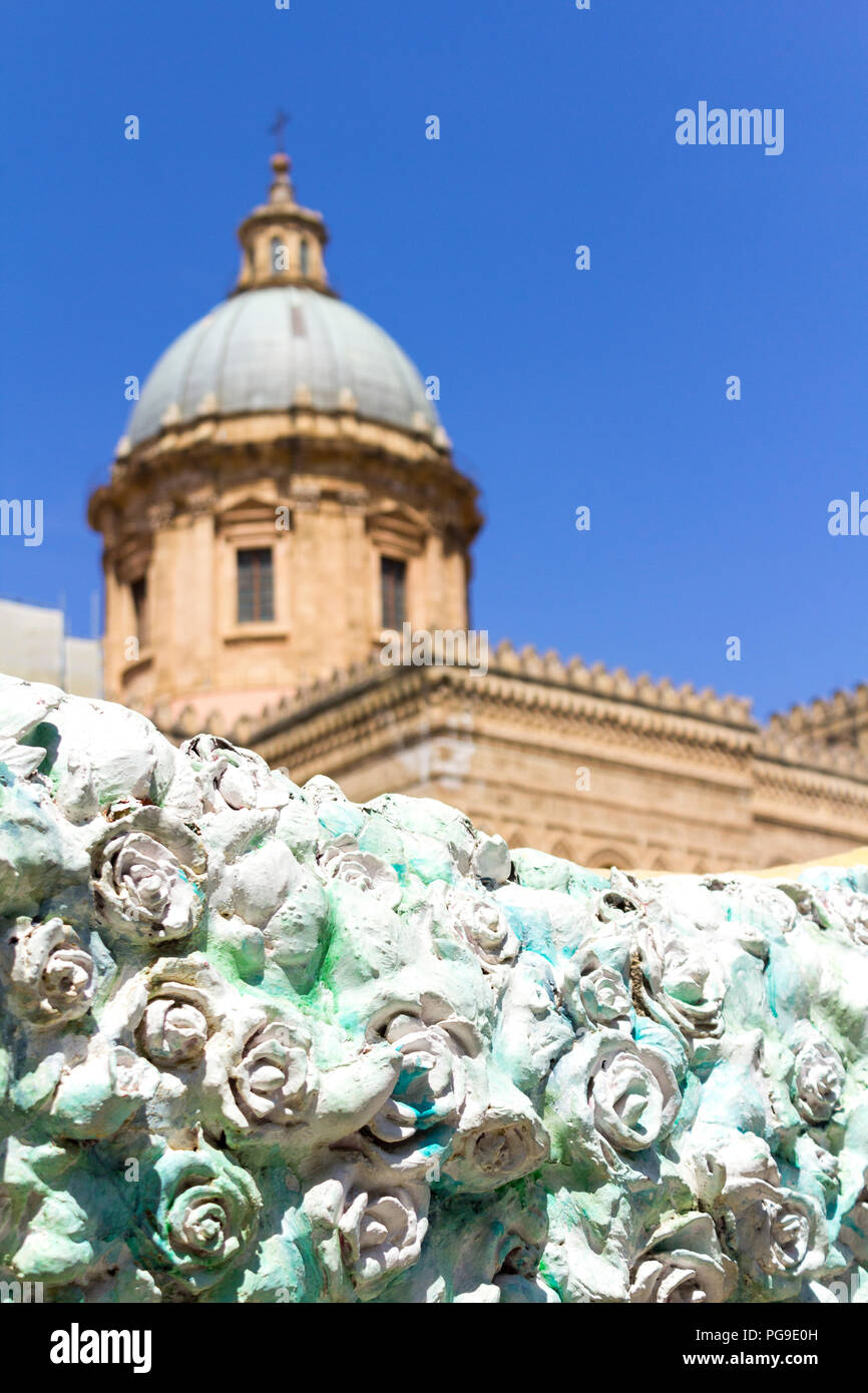 Carro celebrativo dell Assunzione della Vergine Maria. Palermo, Sicilia. Italia Foto Stock