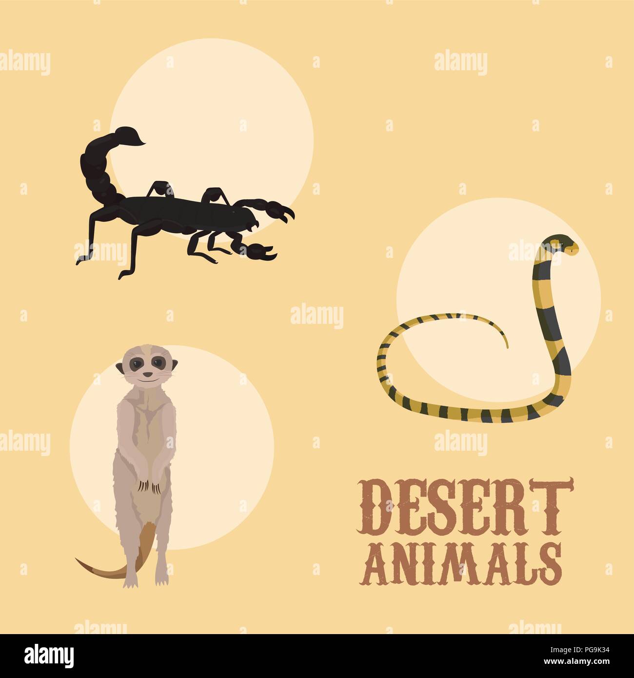 Gli animali del deserto cartoon Illustrazione Vettoriale