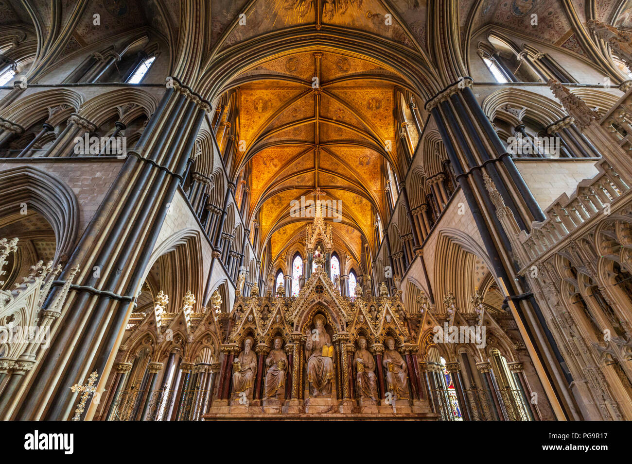 Il soffitto a volta della Cattedrale di Worcester, Inghilterra Foto Stock