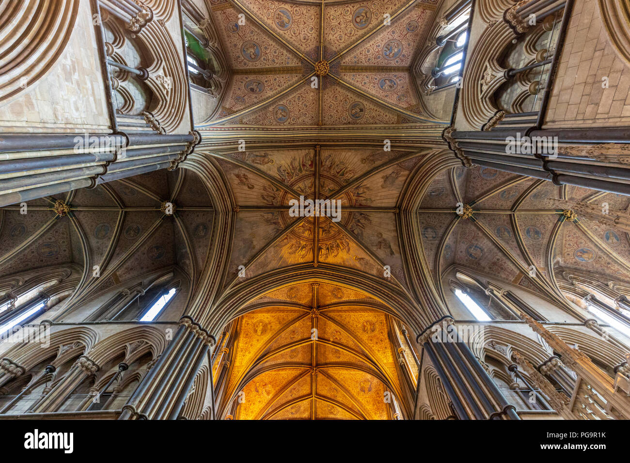 Il soffitto a volta della Cattedrale di Worcester, Inghilterra Foto Stock