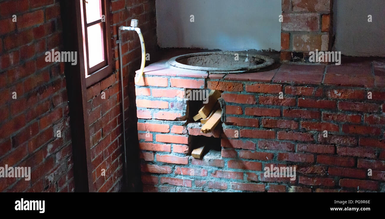 La sua architettura antica per la pelatura di casa storica in wanna Taipei Taiwan Foto Stock