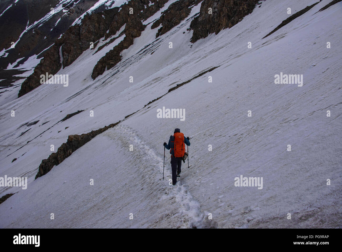 Trekking sulle altezze di epica di Alay percorso, Alay, Krygyzstan Foto Stock