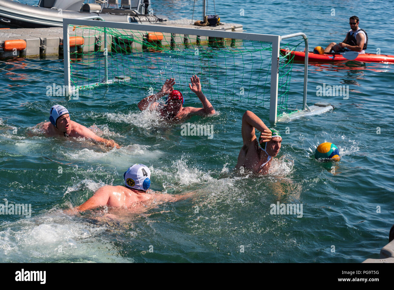 Lyme Splash acqua di mare Campionati del Polo Foto Stock