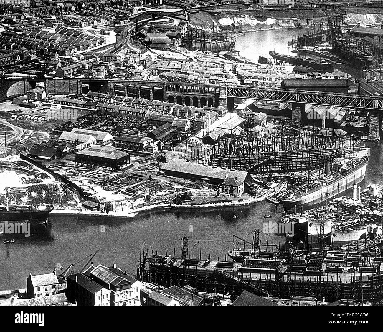 Panorama di Sunderland, PERIODO VITTORIANO Foto Stock