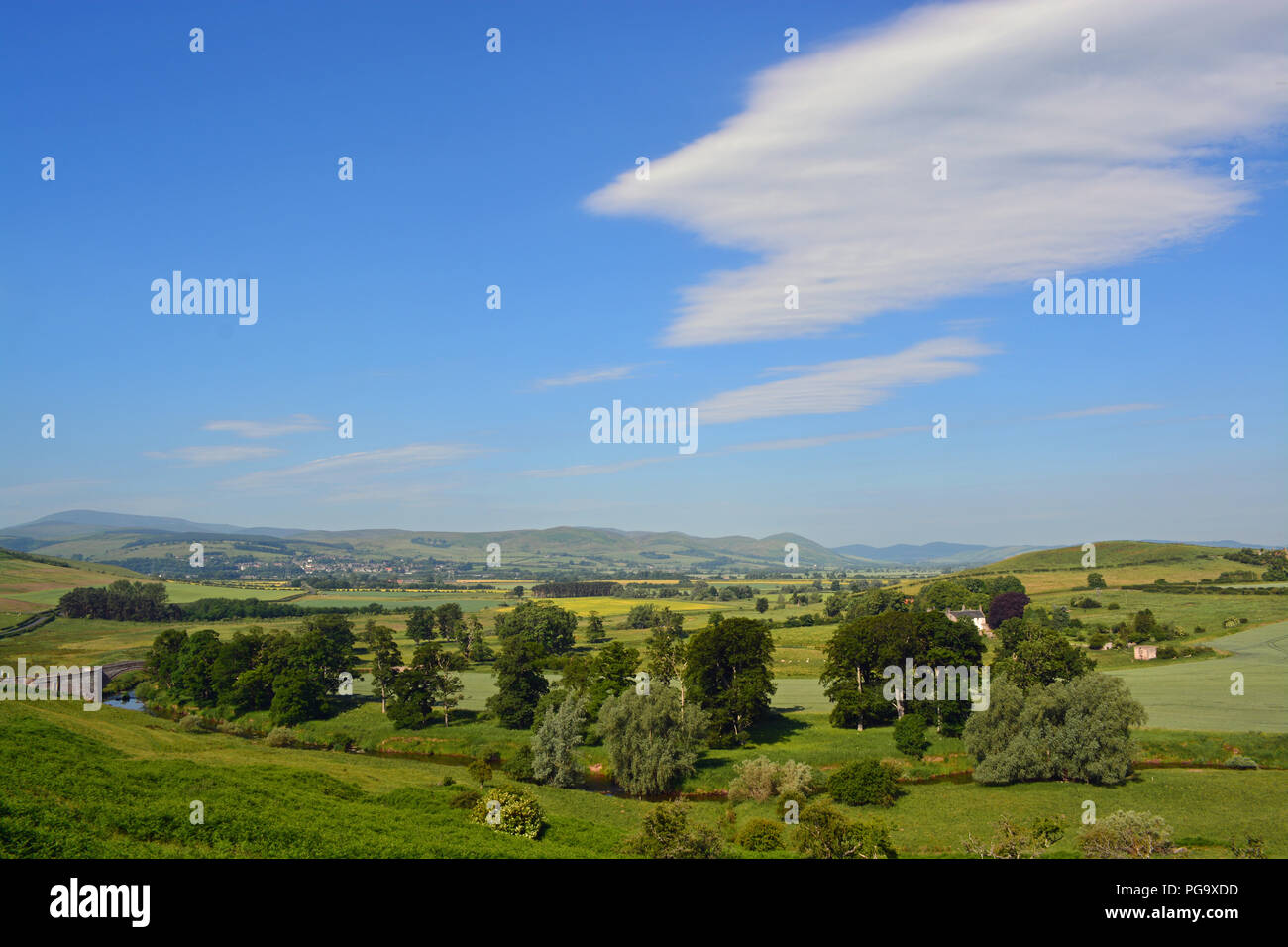 Il fiume fino alla valle, Weetwood, Northumberland Foto Stock