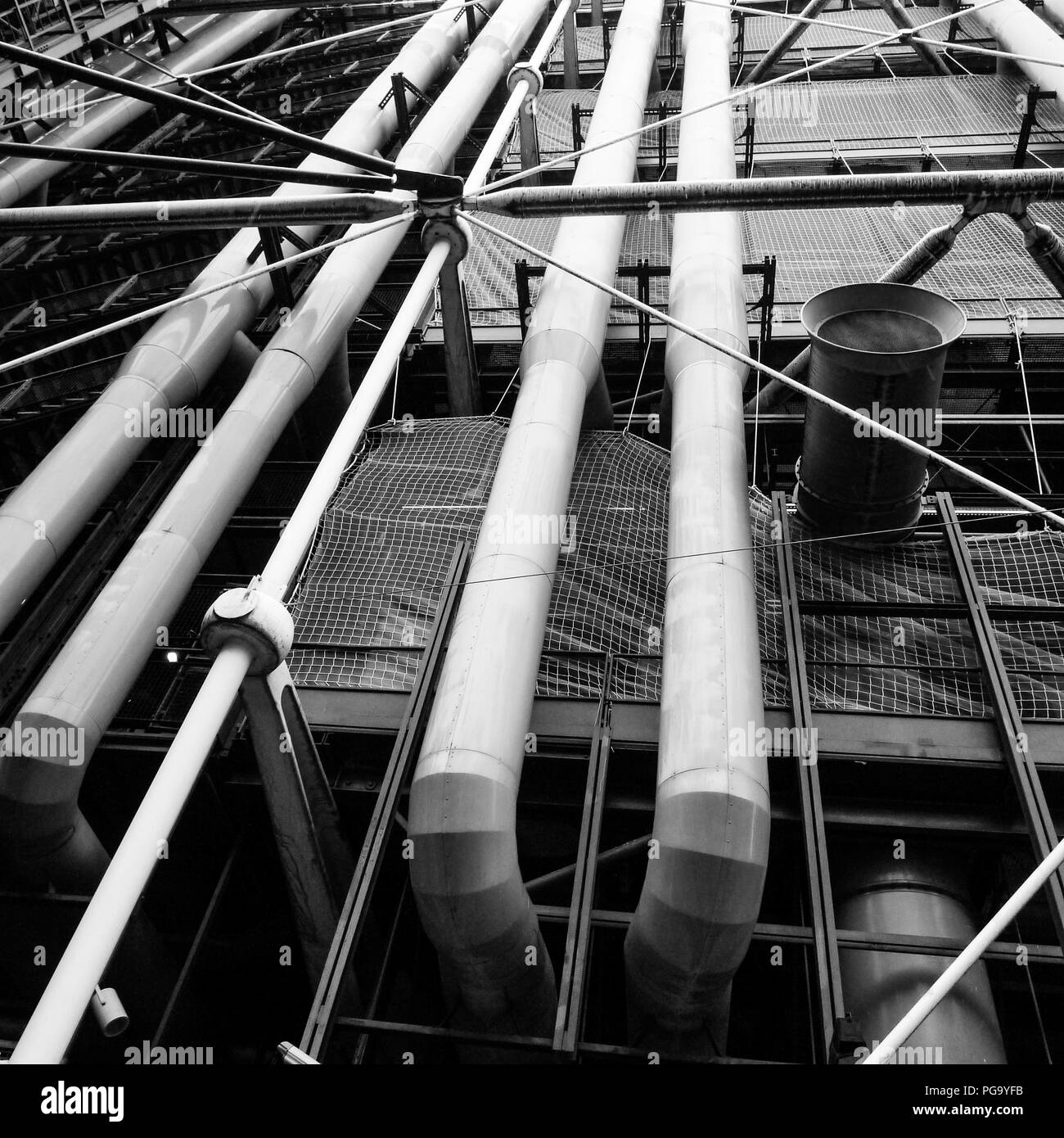 B&W vista sulla piazza di Parigi strade in inverno, Parigi, Ile-de-France, Francia Foto Stock
