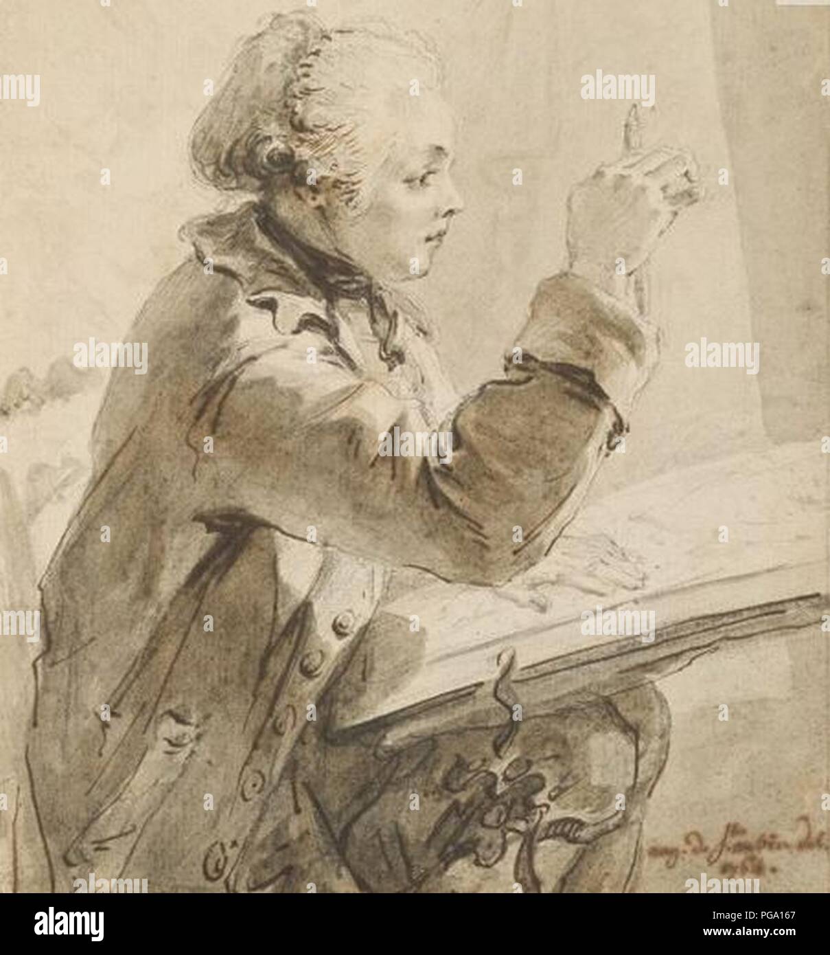 Augustin de Saint-Aubin. Foto Stock